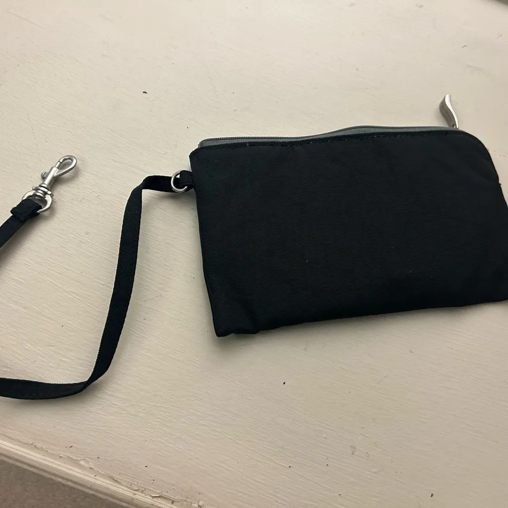 Baggallini Black Pouch with Silver Hardware very clean/like new - Image 2