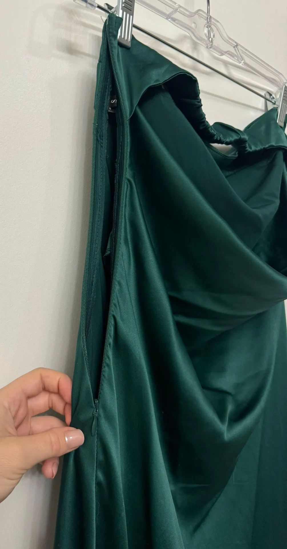 Green Satin Maxi Dress - Image 6
