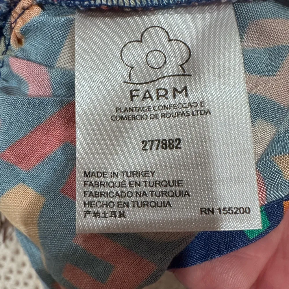 NWT Farm Rio Anthropologie Fantastic Peplum Ruffle Multi Color  Top Sz L - Image 11