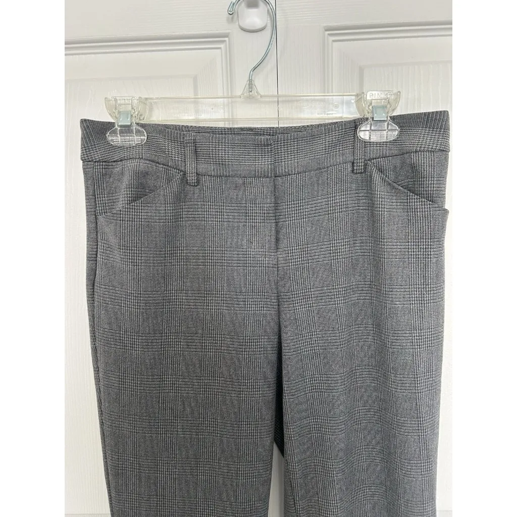 Express Editor Mid-rise Gray Plaid Straight Leg Dress Pants-Sz 00R - Image 4