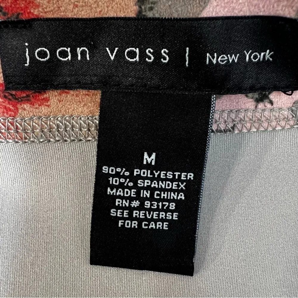 JOAN VASS Floral Blazer Jacket 3/4 Sleeve Faux Suede Open Front Duster M - Image 11