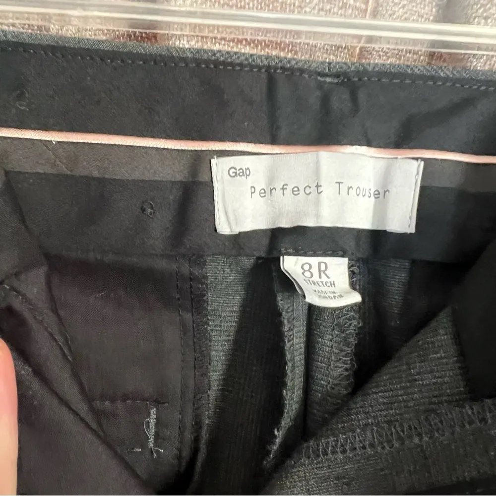 NWT Gap The Perfect Trouser Gray Plaid Flared Trouser Size 8 - Image 11