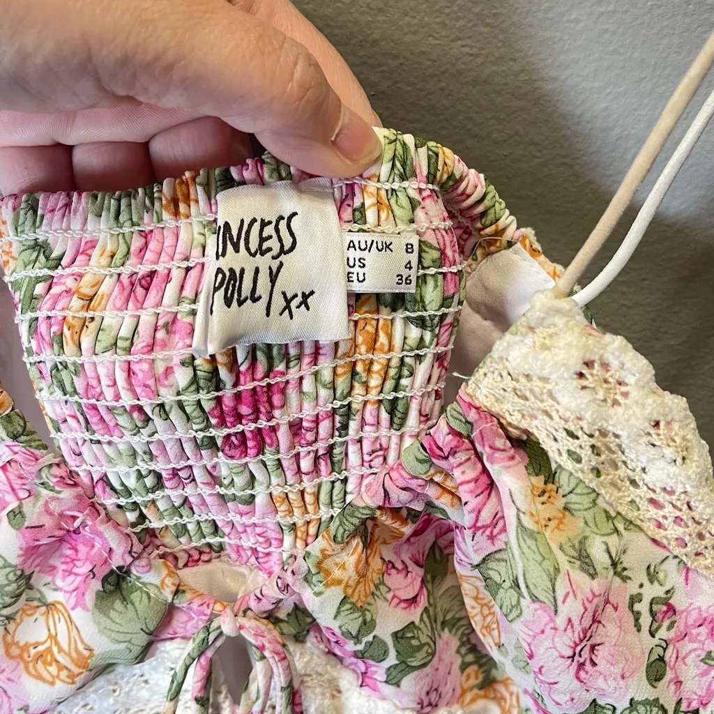 Princess Polly Women's Emily‎ Maxi Pink Floral Dress Size 4 - Image 5