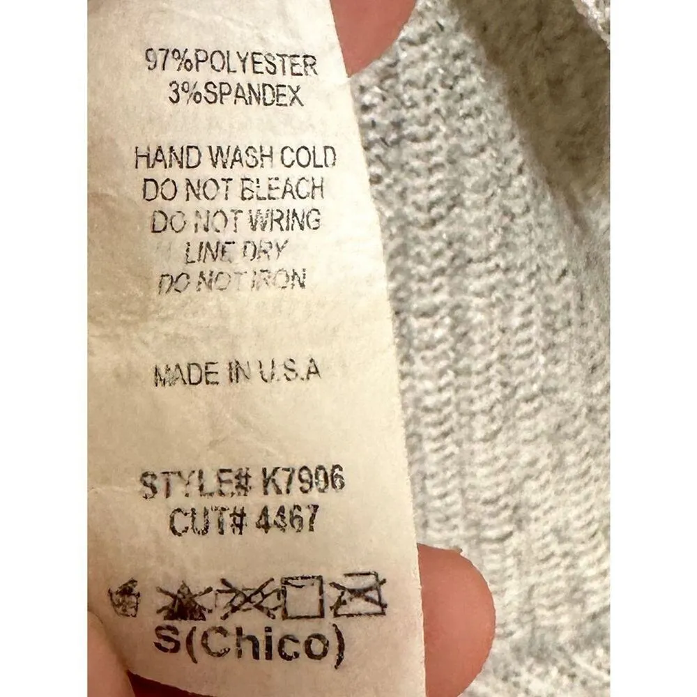 Stitch Fix Allison Joy Women's Open Front Tight Knit Cardigan Sweater Gray Small - Image 8