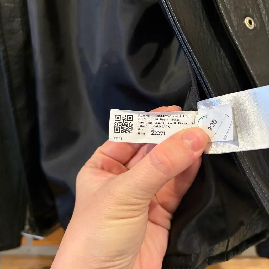 Old Navy Faux-Leather Belted Biker Jacket size XL - Image 5