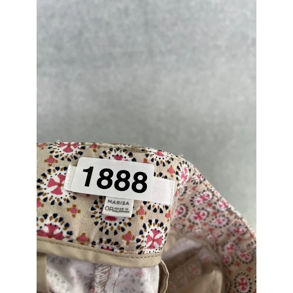LOFT Ann Taylor Women's Pants Capri Beige Pink Size 0P Marisa Petite Printed - Image 11