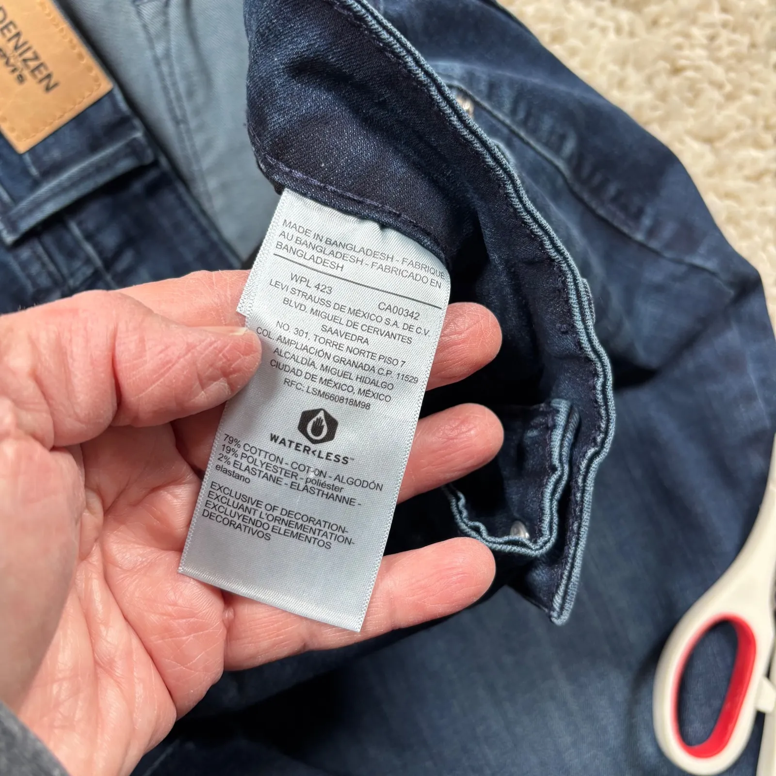 DENIZEN from Levi's Mid Rise Skinny Jeans Dark Wash Women's Size 16 - Image 7