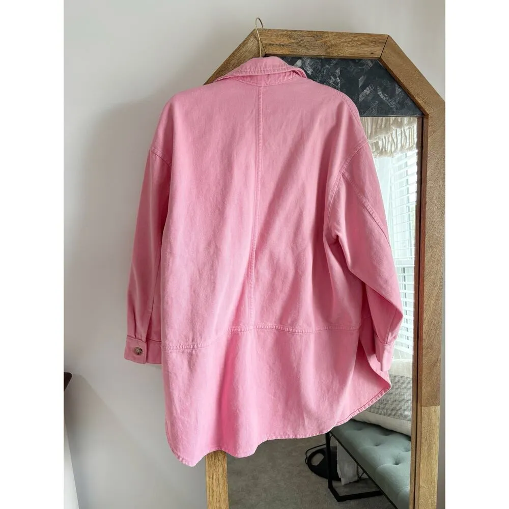Zara Oversized Denim Button Down Shirt Jacket - Image 8