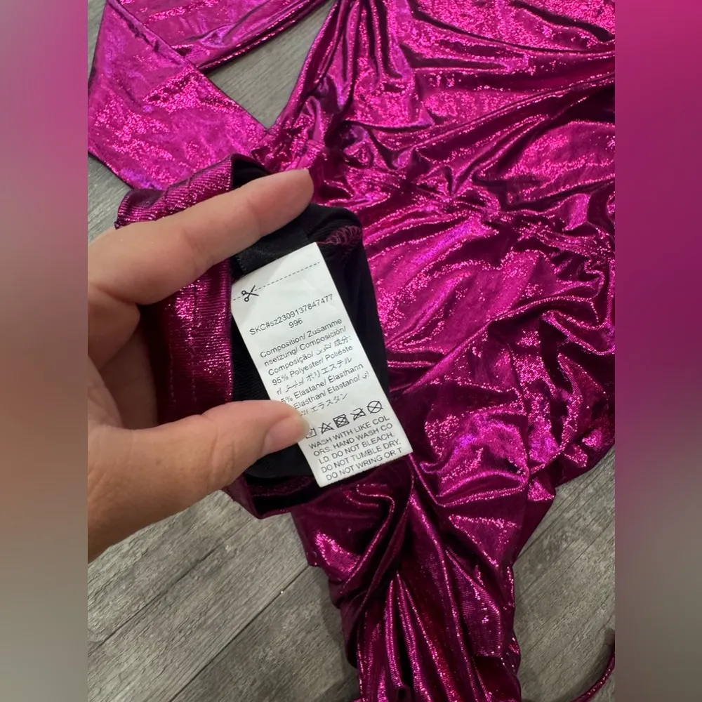 BOUTIQUE pink metallic one shoulder dress ✨ Size L - Image 7