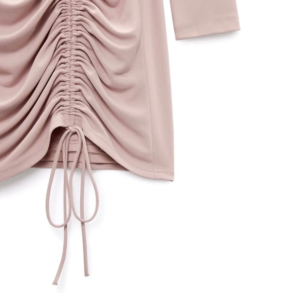 NEW Zara BLOGGER FAVORITE Draped Dress size L Pale Pink - Image 7