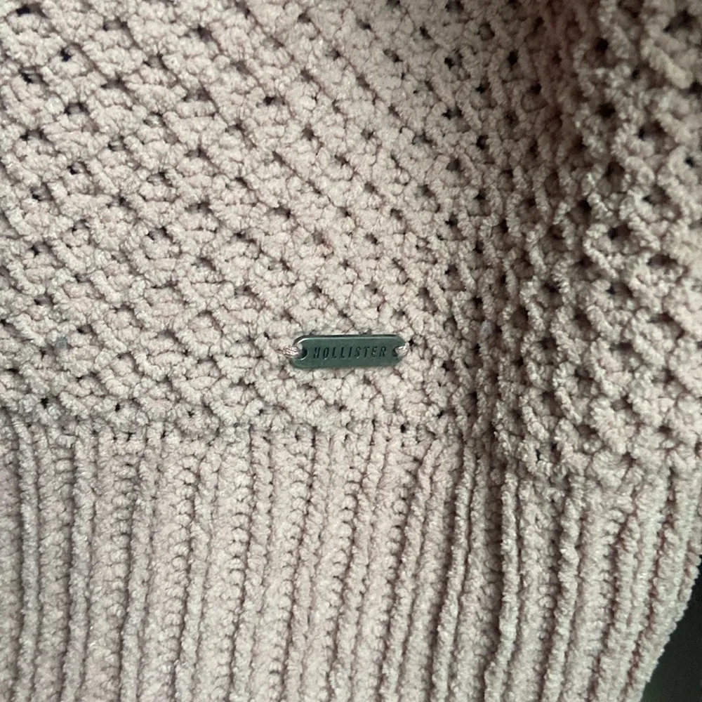 Hollister Easy Cozy Waffle Mock- Neck Sweater (Sz S) Dusty Pink Rose Chenille - Image 3