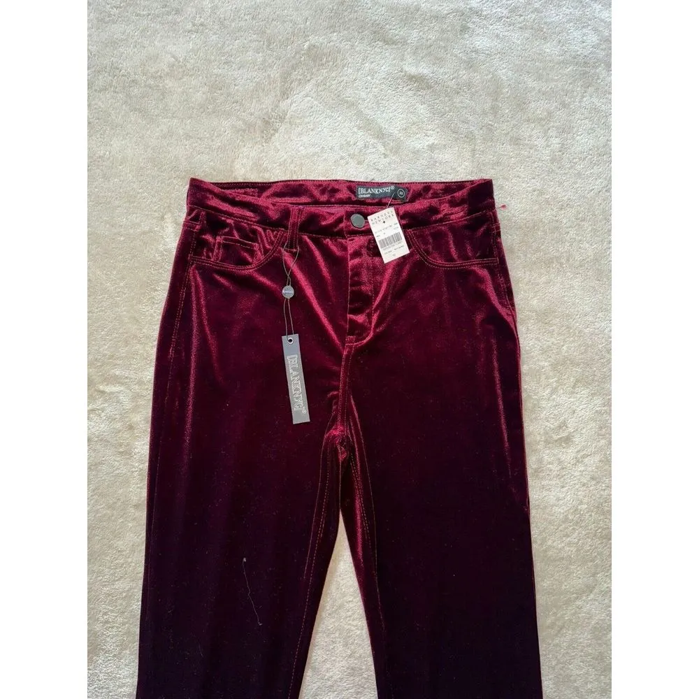 BLANK NYC Womens Crybaby Velvet pants red Valentine's Day‎ Size 30 NWT - Image 2