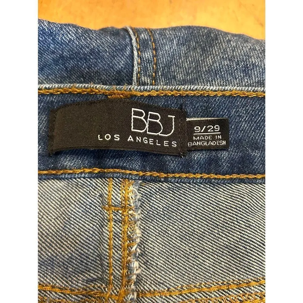 BBJ Boom Boom Jeans High Waisted Med Wash  Ripped Denim Shorts Size 9/29 (8718) - Image 2