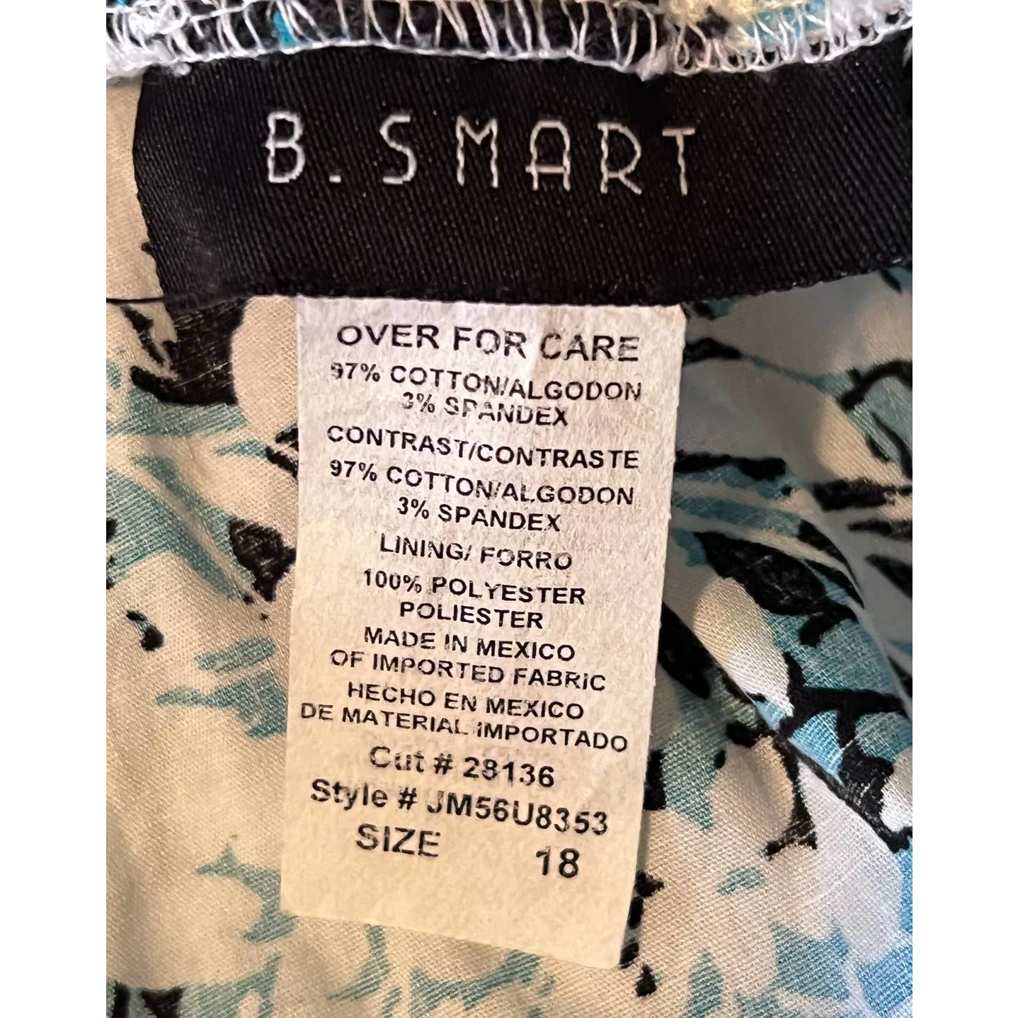 B. Smart Women's Sundress Ties in Back Turquoise‎ White Black Size 18W NWT - Image 3