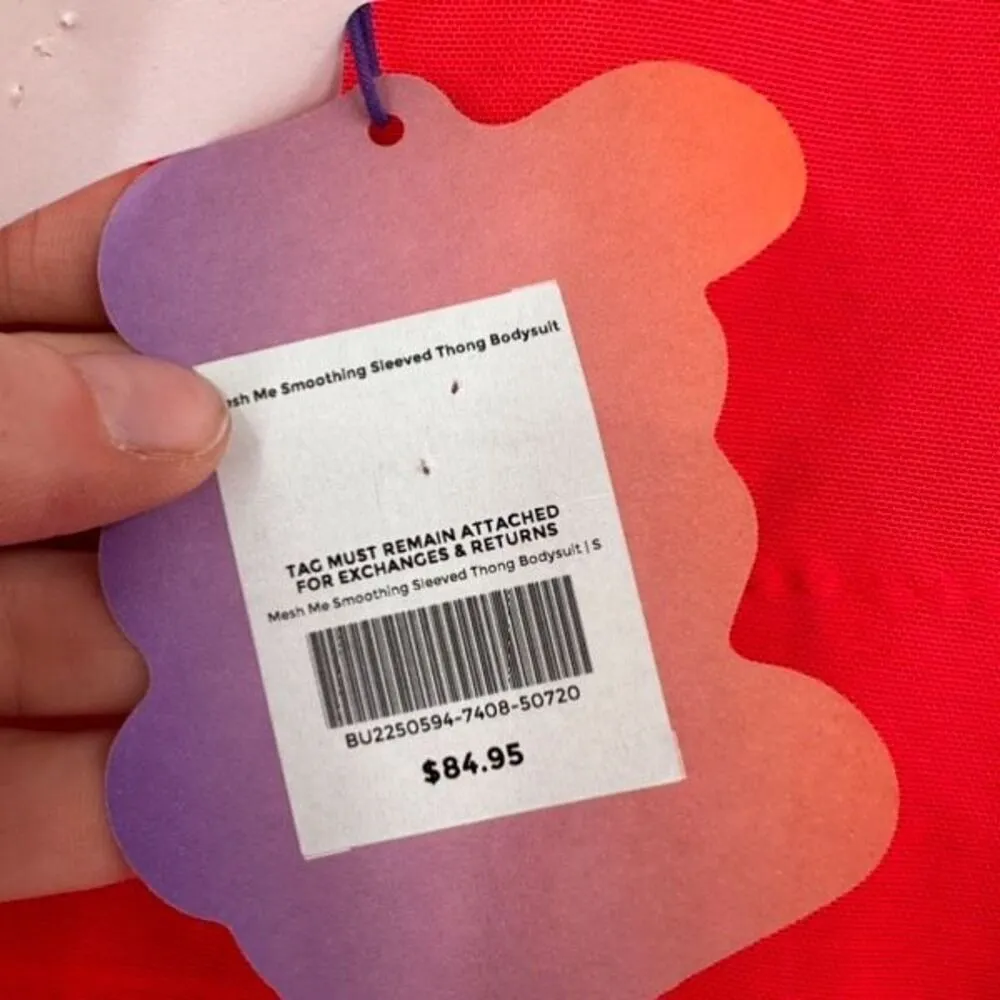 NWT‎ Fabletics x Yitty Mesh Me Smoothing LS Sheer Bodysuit Neon Pink Small - Image 5