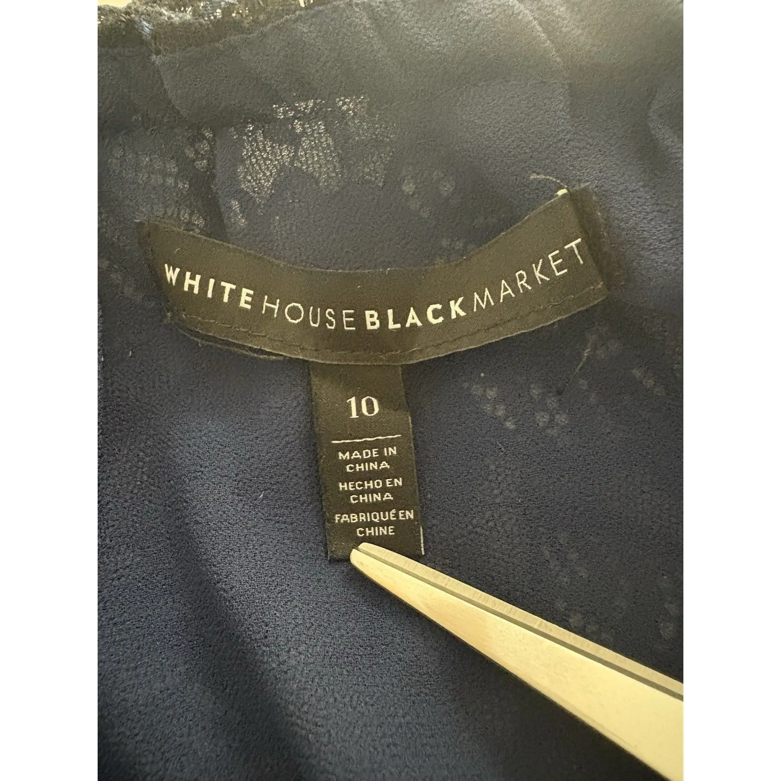 WHBM Lace Top Size 10 Blue Black Goth Whimsigoth Dark Romance Castlecore Witchy - Image 6