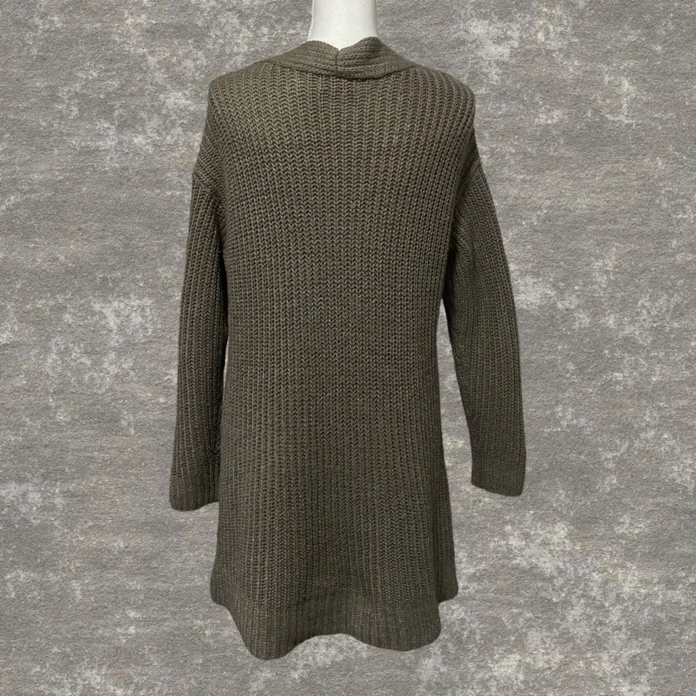 A.N.A. | Taupe Brown Long Sleeve Open Front Crochet Knit Cardigan Sweater Size M - Image 4