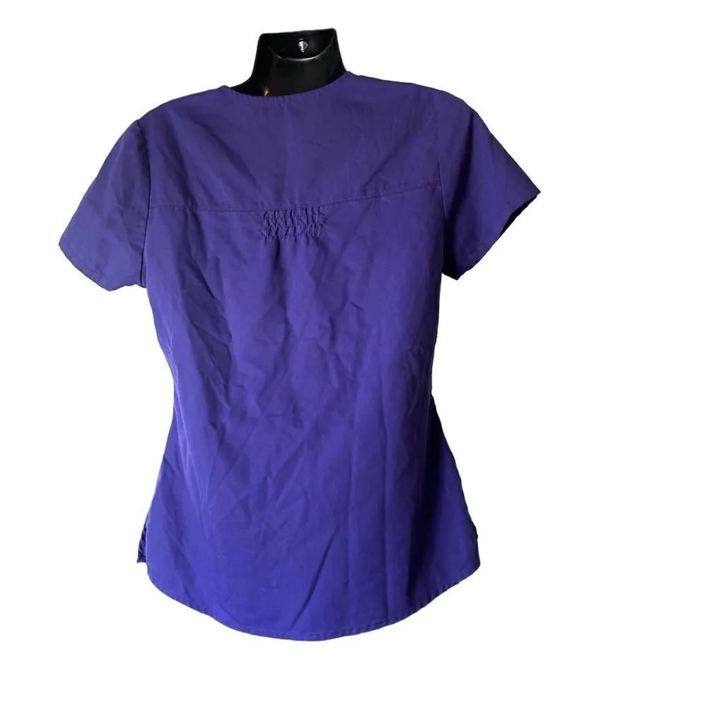 Grey’s Anatomy by Barco purple scrubs top tee short sleeve v neck women’s small - Image 7