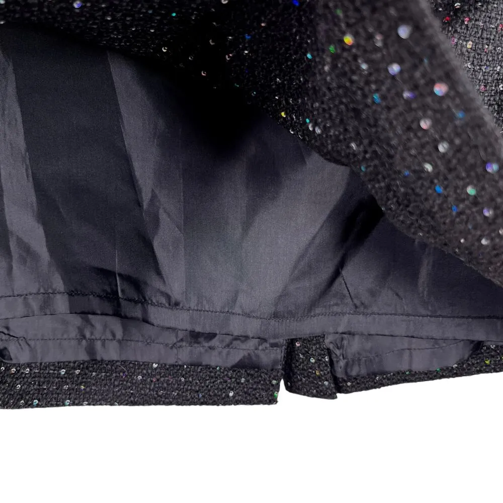 Nine West Pencil Skirt La Vie En Rose Black Multi Sequin 8 New - Image 12