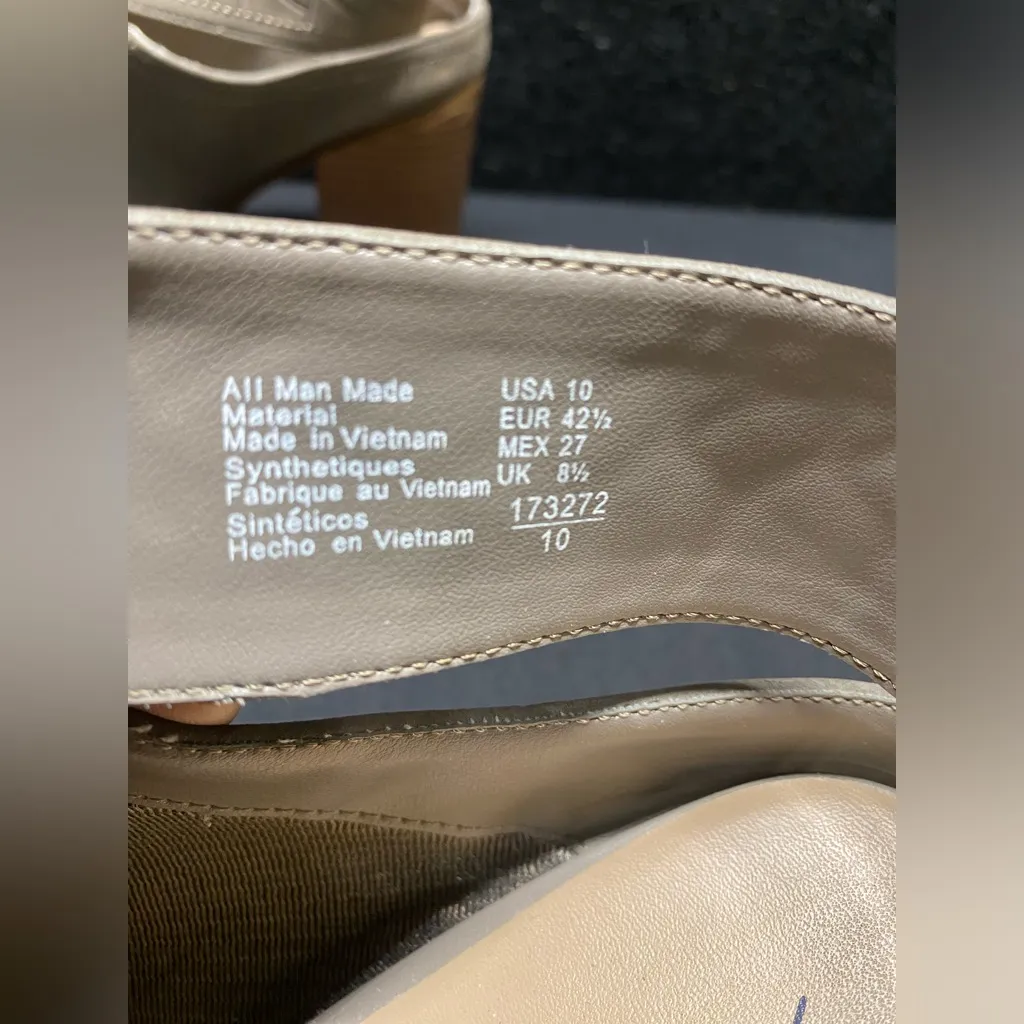 American Eagle  Gray Strap Buckle Open Back Bootie Size 10‎ - 3.5” Heel - Image 3