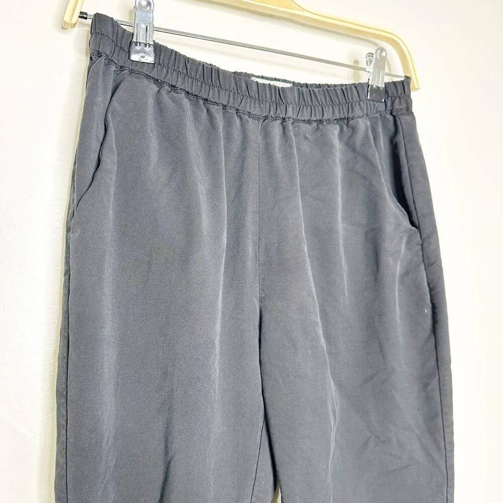 Marine Layer Women Allison Pants Elastic Waist Dolphin Hem Pull On Black Small - Image 5