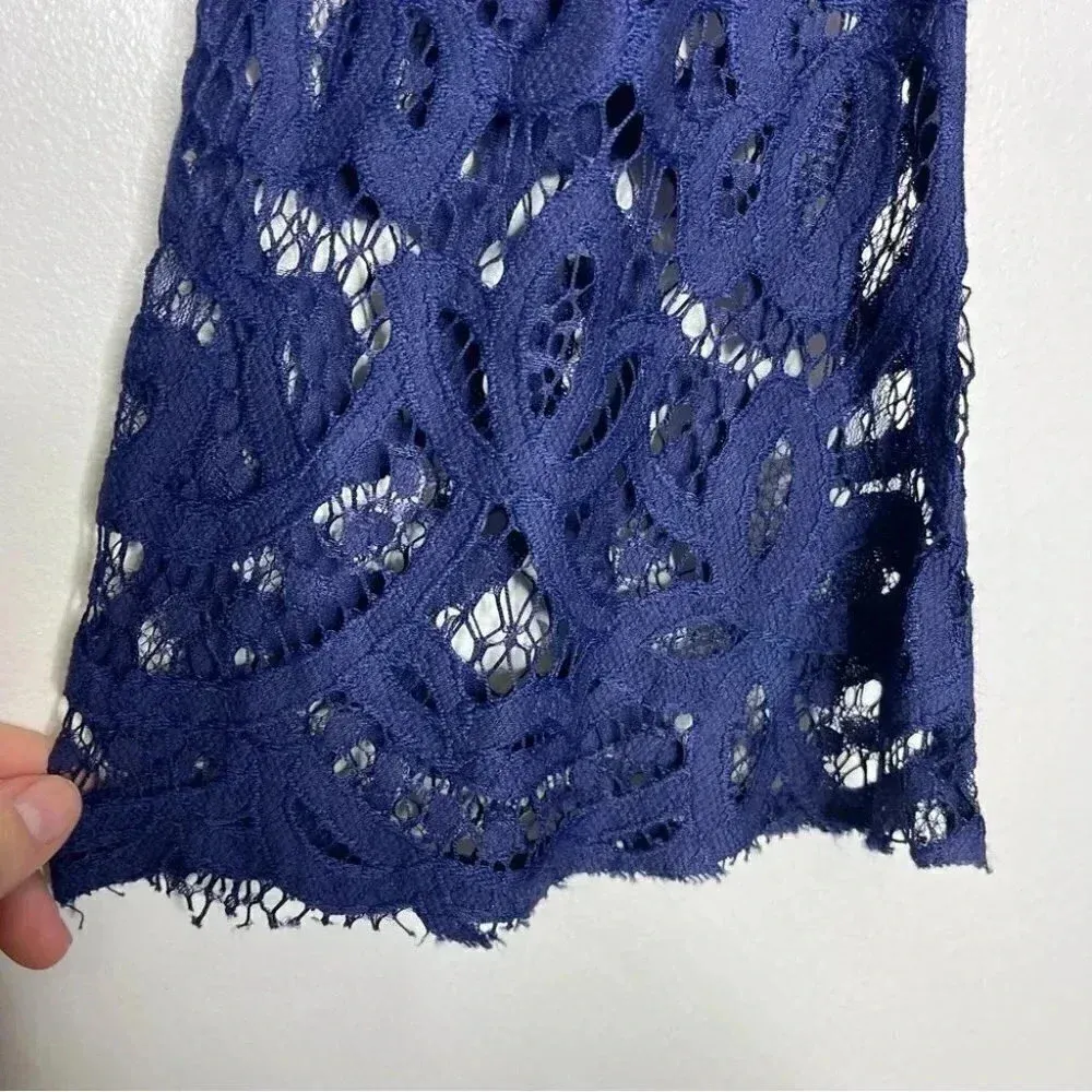 Tularosa x Revolve Matilda Navy Lace Eyelet Pom Pom Dress XS - Image 6