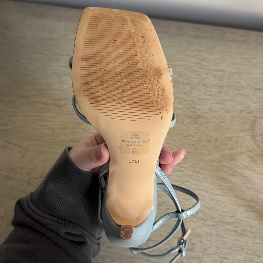 Calvin Klein Light Blue Strappy Sandals Size 6.5 - Image 6