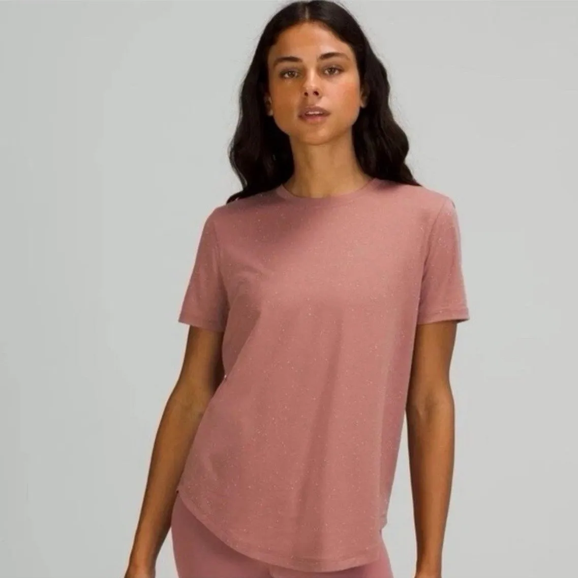 Lululemon Pink Speckled Love Short Sleeve T-Shirt Sz.8 - Image 2