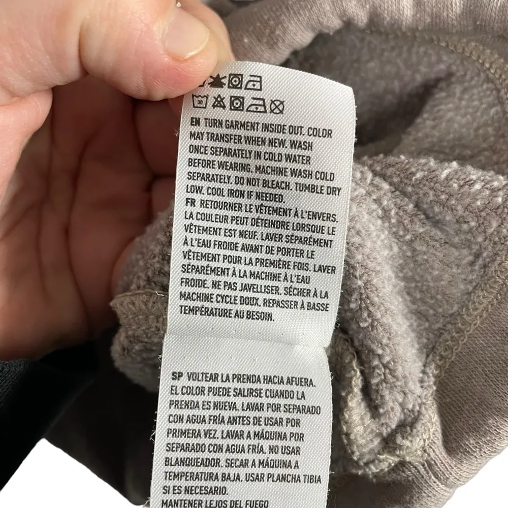 American Eagle Cinched Waist Fleece Quarter Zip in Grey Size XS - Image 6