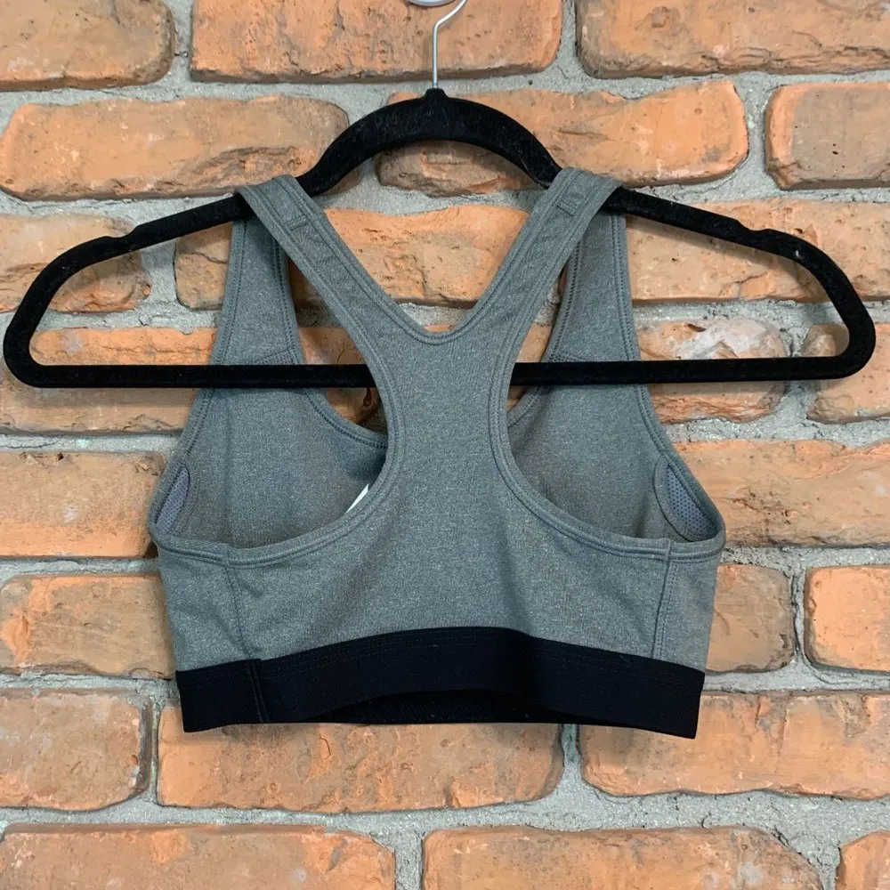 NIKE Pro-Classic Dri-Fit Racerback Medium Support Sports Bra Gray Black- Size XS - Image 4