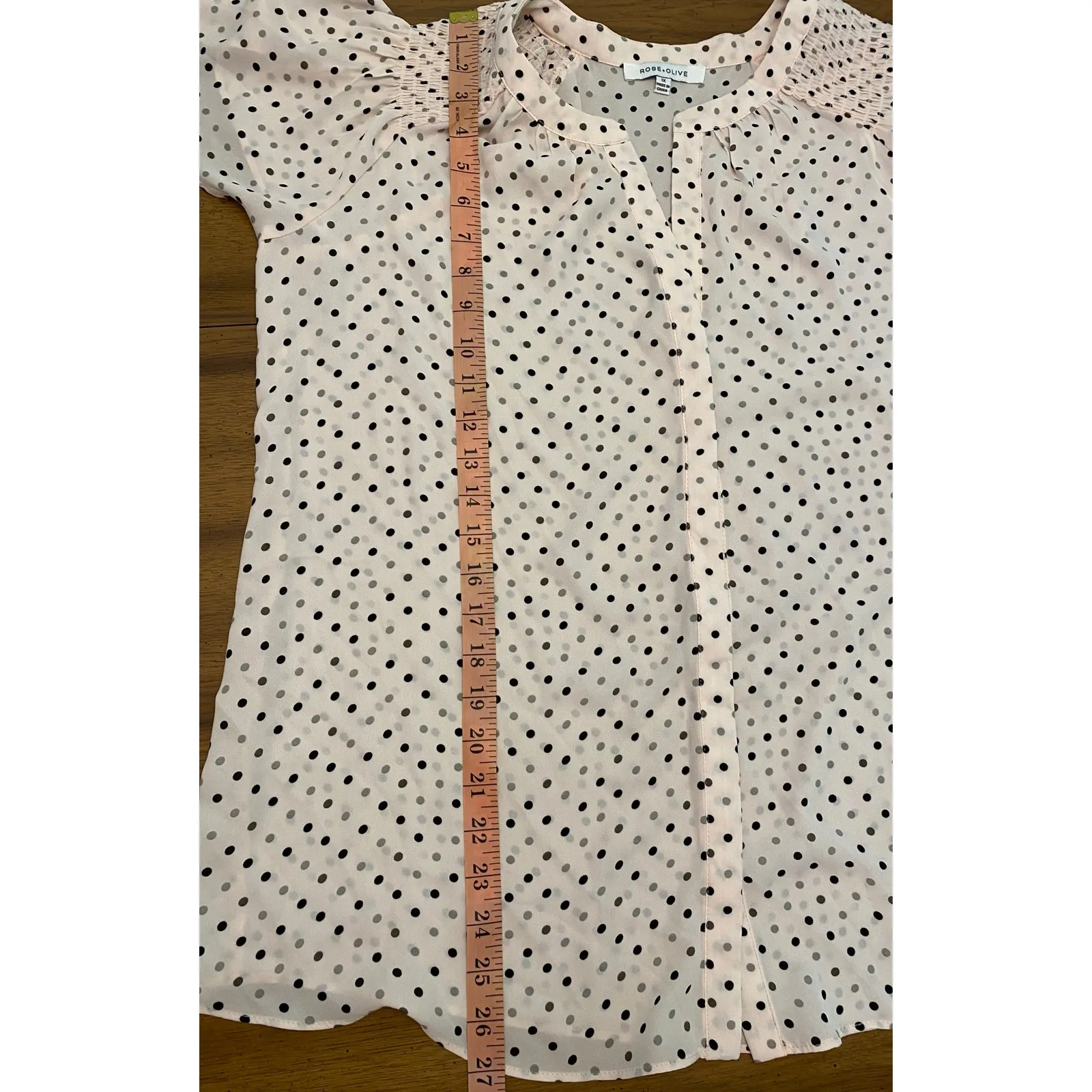 Rose+Olive‎ Pink Black Polkadot Blouse V - Image 6