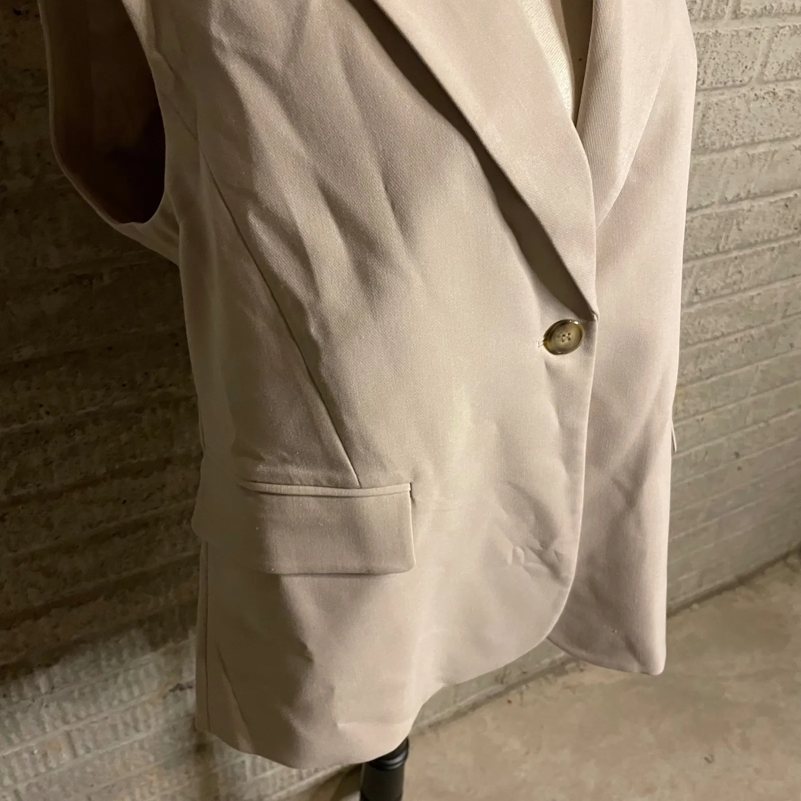 Mina Self‎ Women's Sleeveless Blazer Vest Career Business Casual Top Size L Tan Size L - Image 2