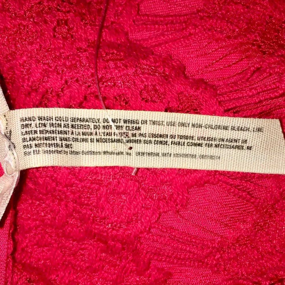 NEW Free People Daydream Bodycon Lace Minidress size L Red - Image 6