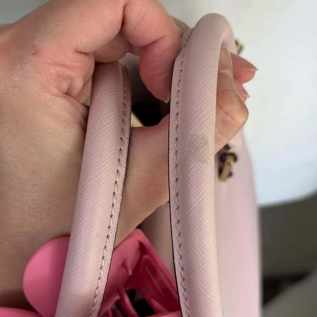 Michael Kors Saffiano Leather Kellen Studded Blossom Satchel Bag Pink Purse 🩷 - Image 5