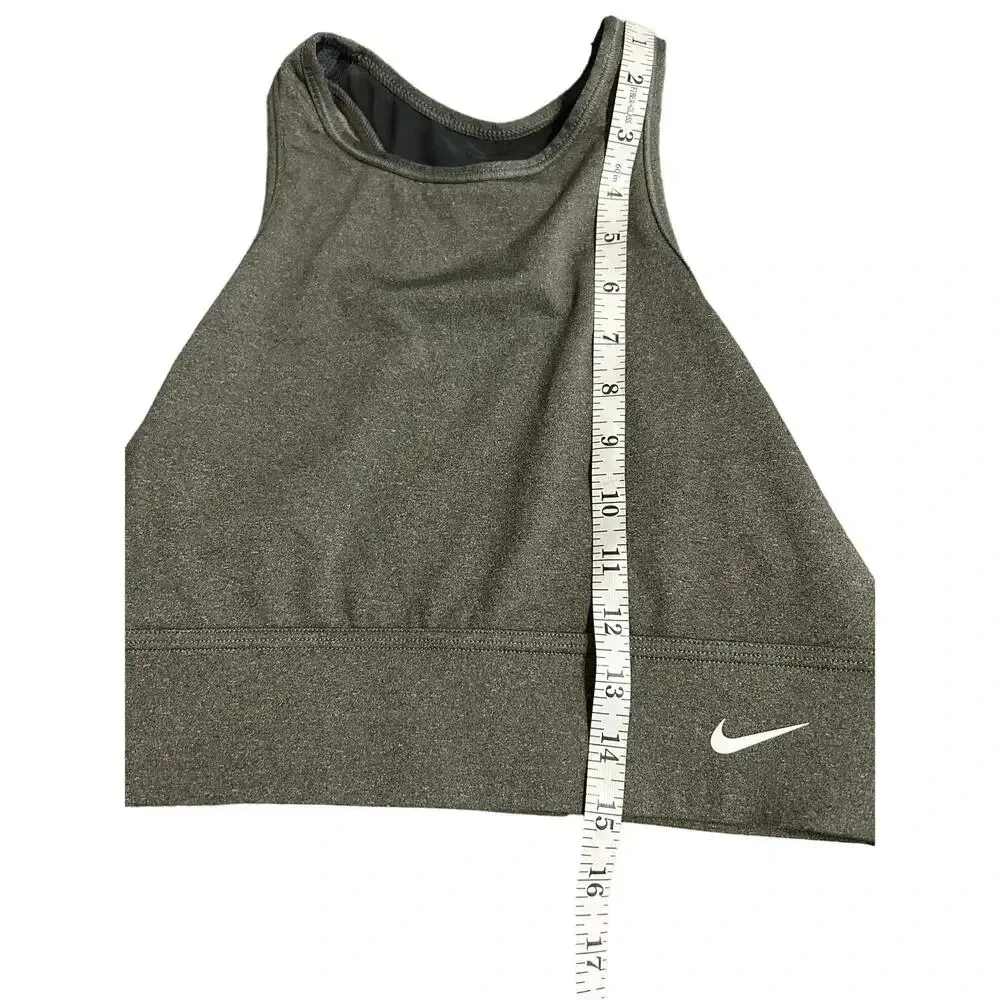 Nike Sports Bra Cropped Tank Size Large Gray Athleisure Workout Active Swoosh - Image 5