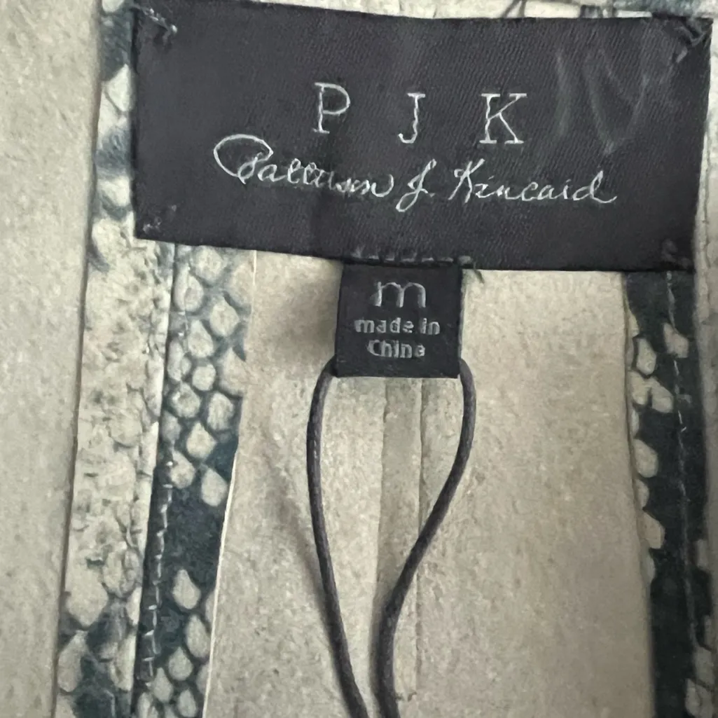 PJK Patterson J Kincaid Tartan
Snakeskin Print Leather Mini Skirt, NWT Gray Size M - Image 6