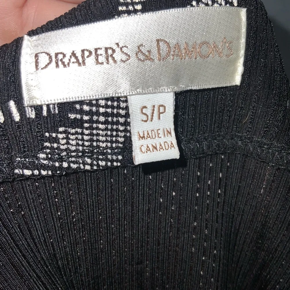 Drapers & Damons Black Tan Print Stretch Knit 3/4 Sleeve Office Casual Jacket SP - Image 10