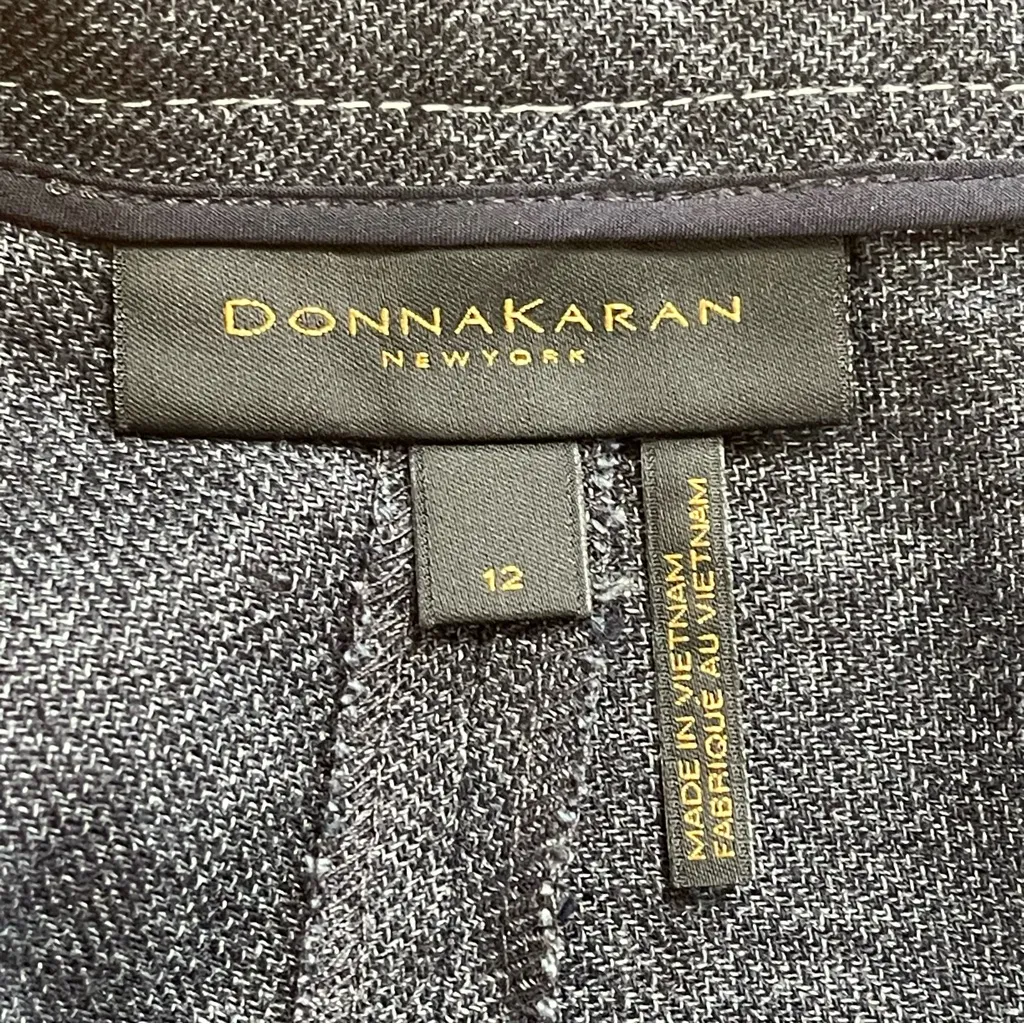 Donna Karan New York Linen Blend cropped pants with belt Blue Jean wide leg 12 - Image 8