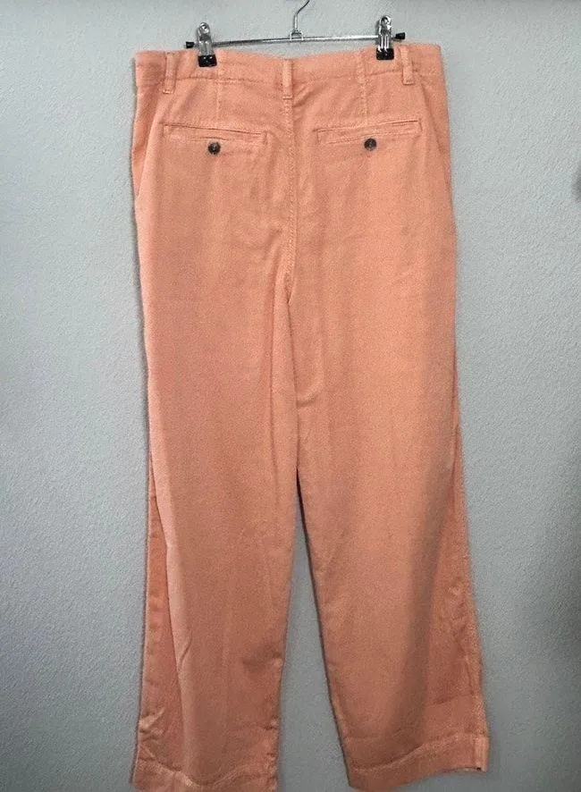 NEW Free People Addy Wide Leg Chino Pants Coral Pink Size 8 Elevated Basic Boho - Image 4