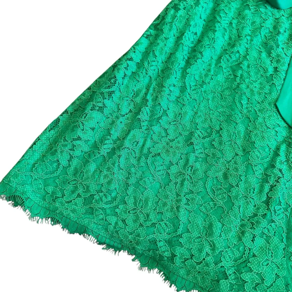 Diane Von Furstenberg DVF Julianna Lace Wrap Dress Green 3/4 Sleeve Size 10 - Image 7