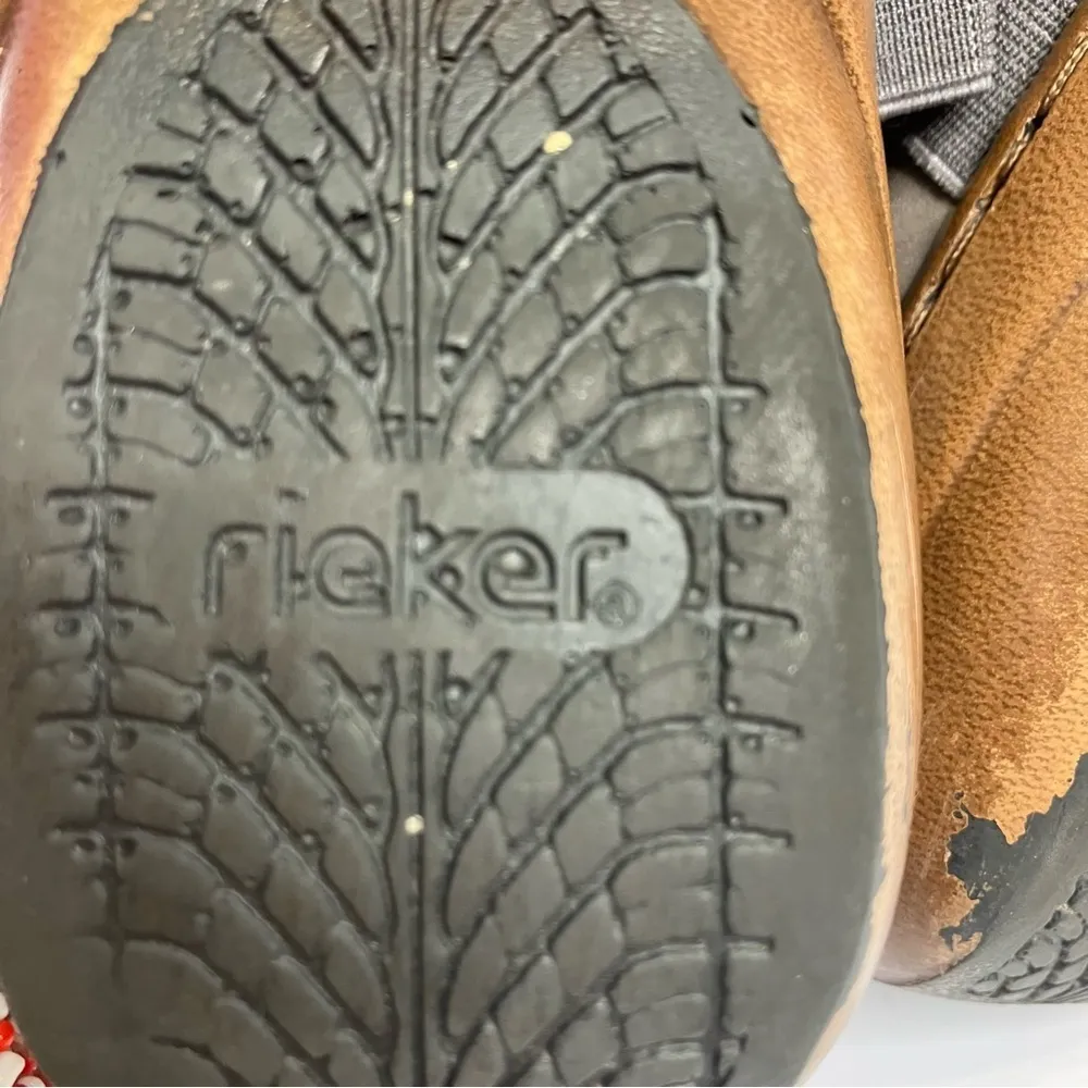 Rieker leather boho shoes gray‎ size 38 Gray - Image 7