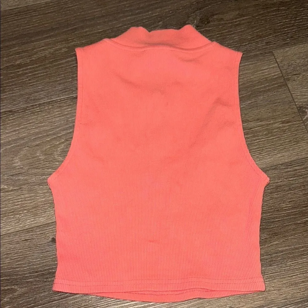 Zara Orange Fitted Crop Tank Top - Image 3