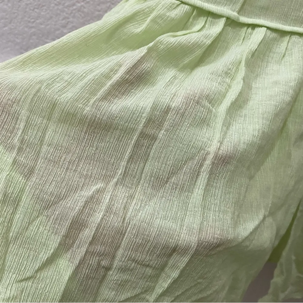 Rag & Bone Bright Green “Libby” Tiered Seam Crinkle Midi Dress Size XS Like New - Image 11