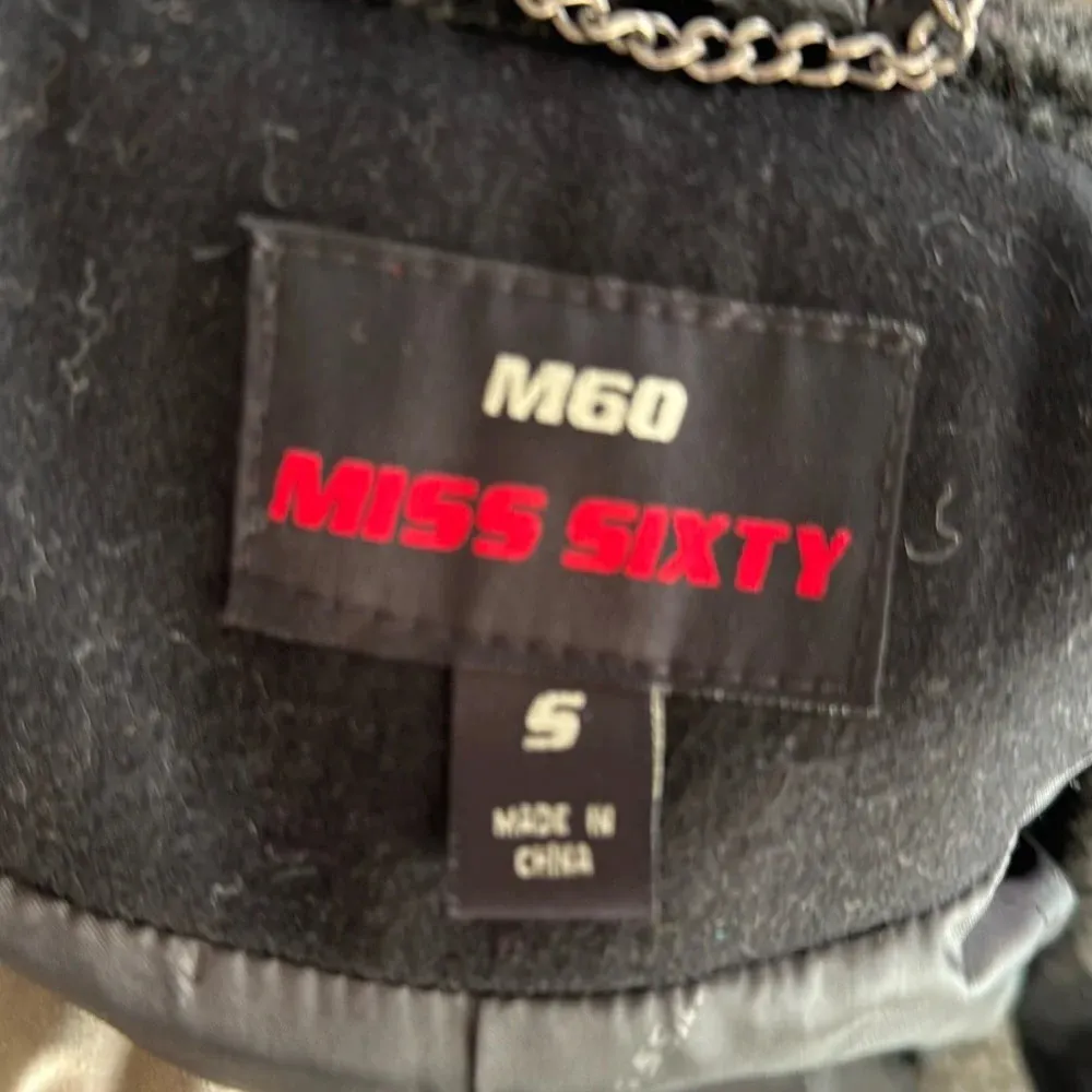 Miss Sixty  Overcoat Jacket Black Wool Womens S - Image 7