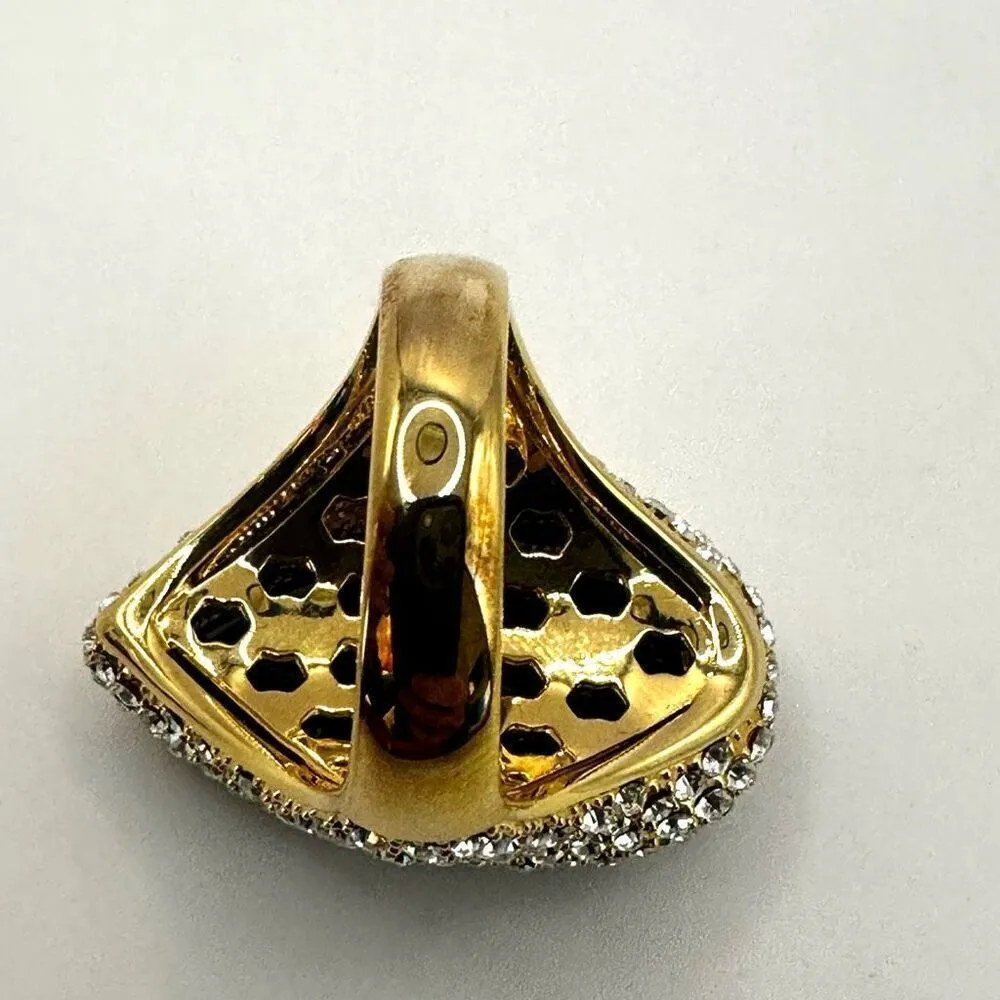 Akkad black rhinestone pear shaped cocktail Ring NWT - Image 6