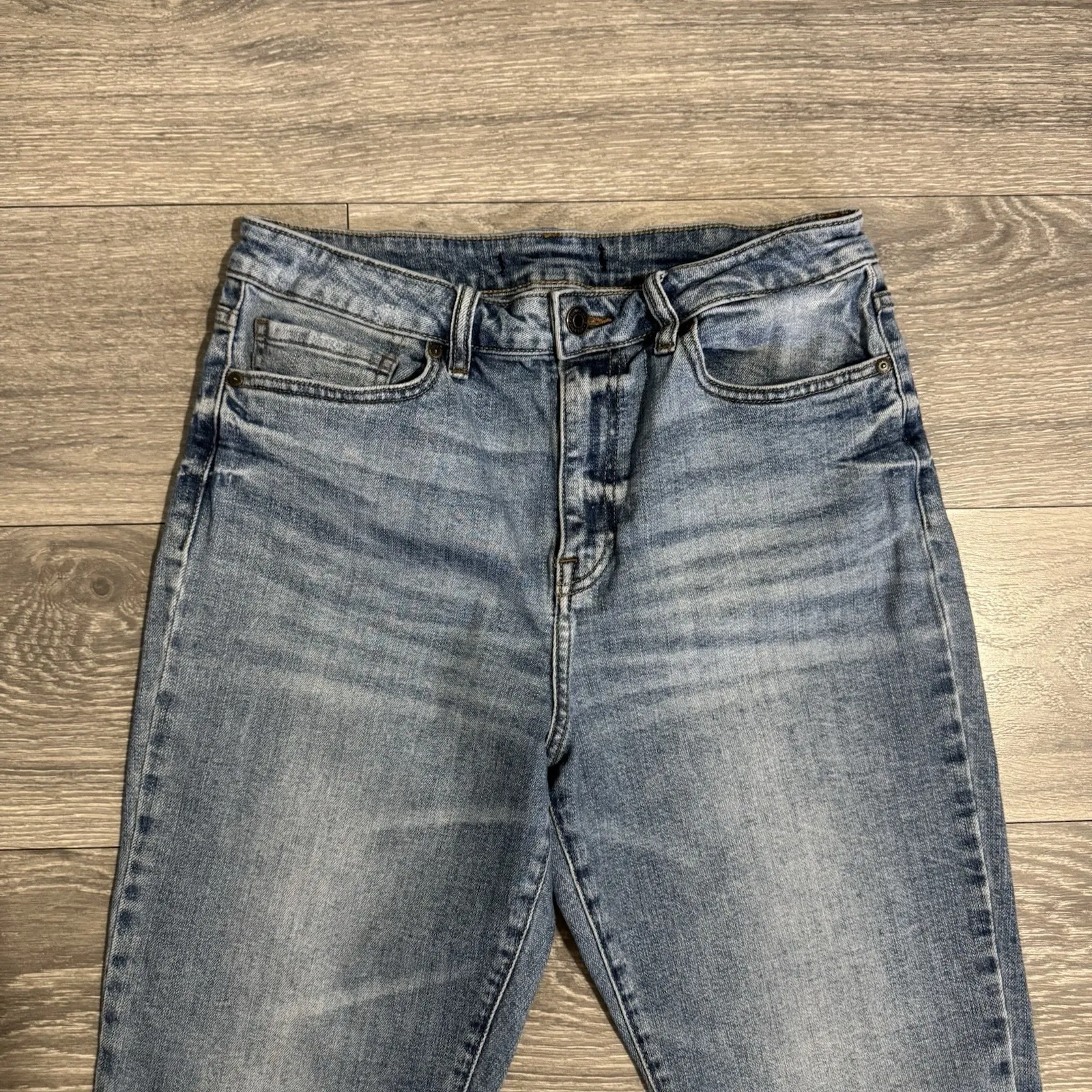 Eunina Women Tyler Super High Rise Mom Ankle Denim Jeans‎ Size 13 Cotton Blend - Image 2