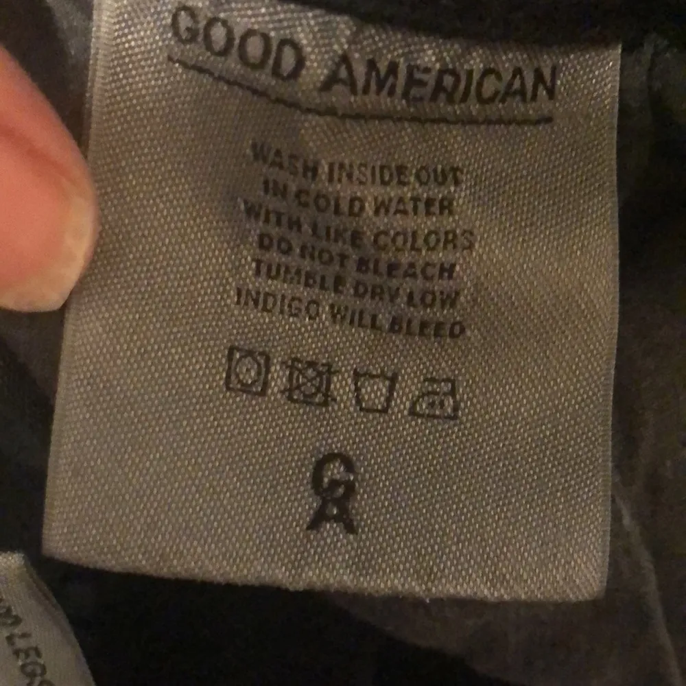 Good American Good Legs High Waisted Jean Sz 6 Dark Blue Stretch Slim Distressed - Image 8