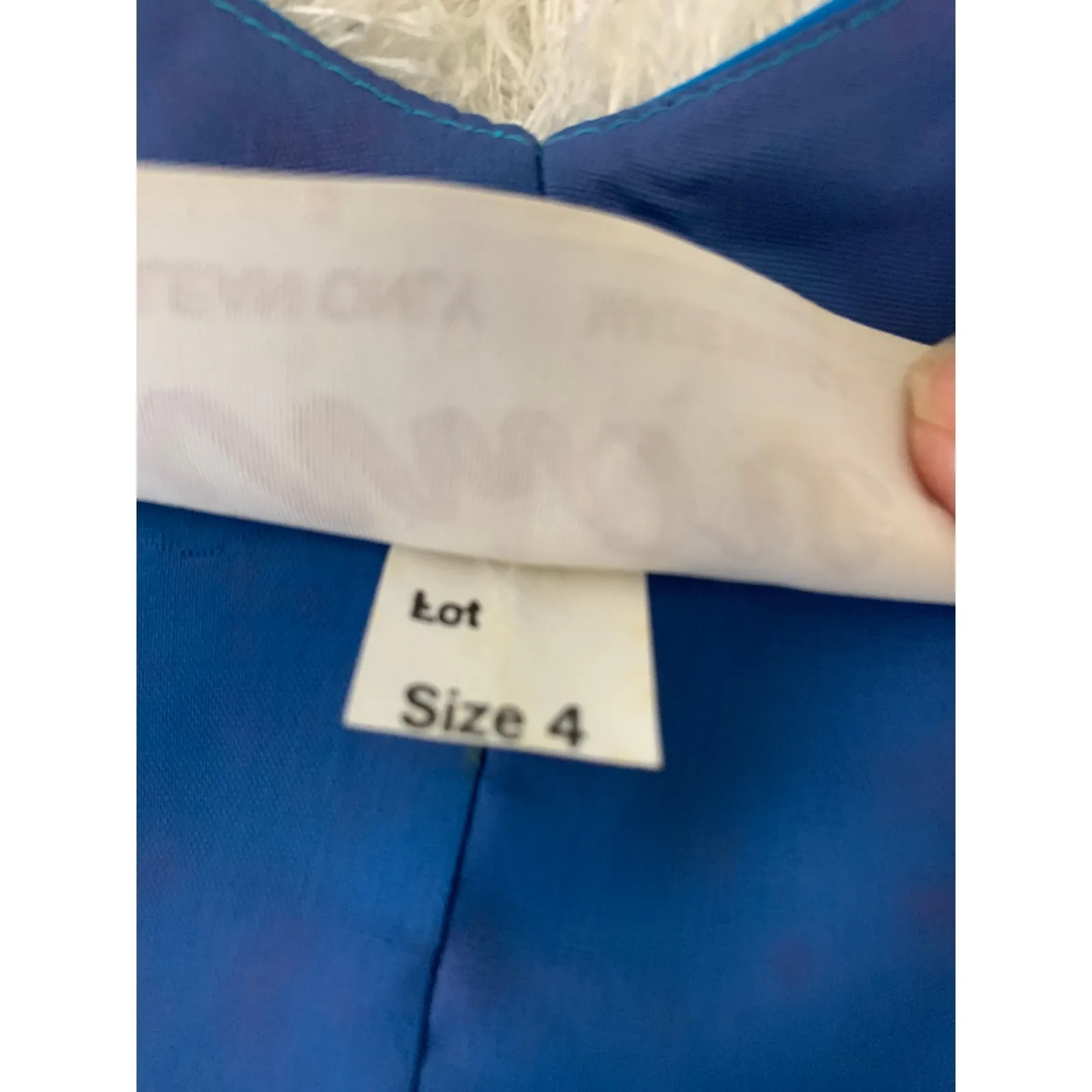 Vintage Custom Made Turquoise Dress Wrap Petal Hem Rosette Sz ? small XS Blue - Image 9