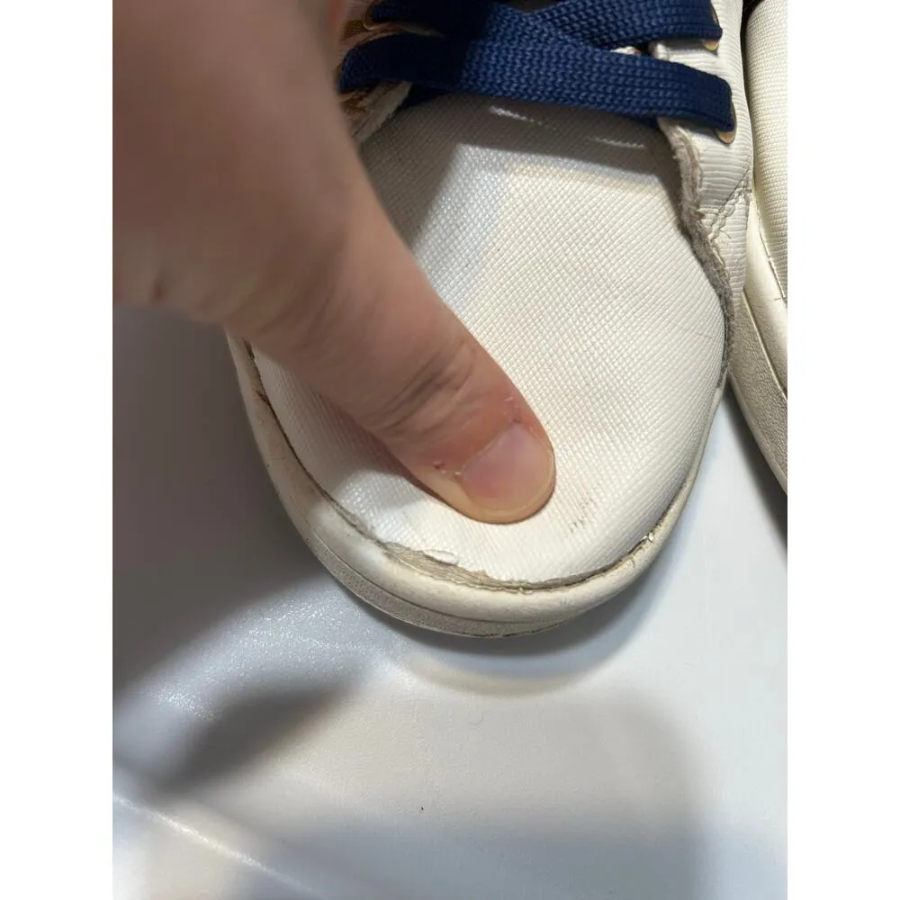 Desigual White Burgundy Aqua Mirror Boho Embellished Leather Sneakers - Image 7