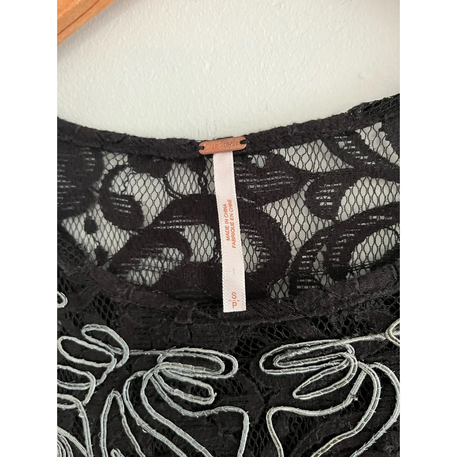 Free People | Dreamer Black Lace Mini Dress | Short Sleeve | Size Small - Image 3